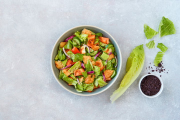 Traditional lebanese bread salad fattoush 