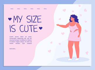 Young Beautiful Curvy Woman Landing Page Design