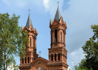 Kastsole St. Barbara in Vitebsk. Belarus. Catholic Cathedral near the cemetery