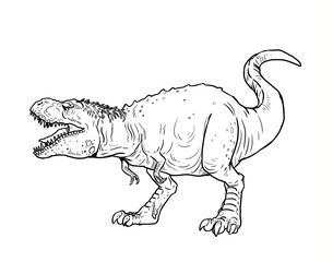 Carnivorous dinosaur - tyrannosaurus rex. Dino T-Rex isolated drawing.	