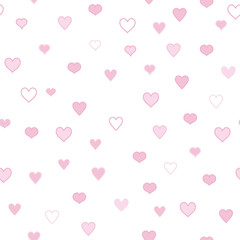 Pink hearts vector seamless pattern