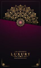 Luxury mandala background with arabesque pattern arabic islamic east style for Wedding card, book cover.
