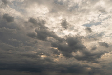 Obraz premium sunset sky with dense clouds. Texture concept.