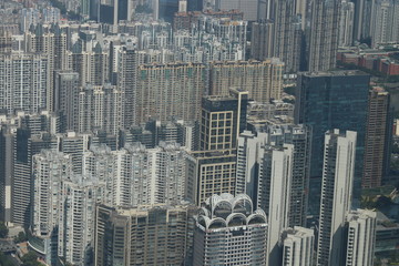 High rise, Sky Scraper Buildings from Bird Eyes View, Guangzhou, China
