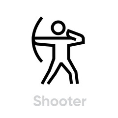 Shooter Personal Targeting icon. Editable line vector.