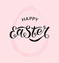 Illustration of Happy Easter text for greeting card, invitation, flyer, poster.