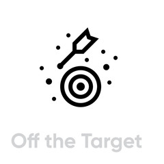 Off the Target icon. Editable line vector.