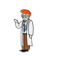 cartoon character of doctor