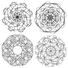 Set Mandalas. Round Ornament Pattern