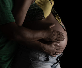 Pregnant couple waiting for the baby