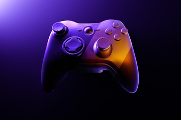 video game controller, 3d rendering, gray background, Xbox controller, white background, isolated game controller © kiranprem