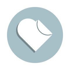 Heart flat badge icon. Simple glyph, flat vector of heart icons for ui and ux, website or mobile application
