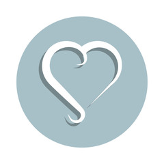 Heart hand drawn badge icon. Simple glyph, flat vector of heart icons for ui and ux, website or mobile application