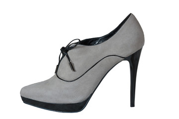 Gray fashionable high-heeled women shoe