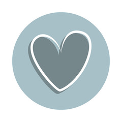 Heart hand drawn badge icon. Simple glyph, flat vector of heart icons for ui and ux, website or mobile application