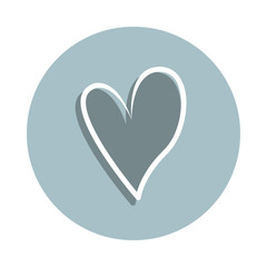 Heart hand drawn badge icon. Simple glyph, flat vector of heart icons for ui and ux, website or mobile application