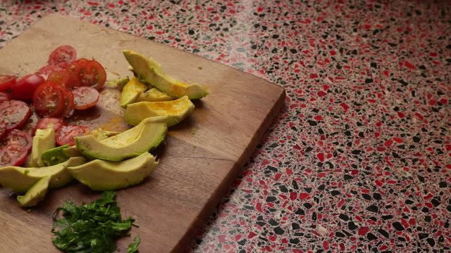 Top view of person making tacos at home