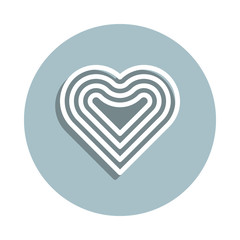 Heart outline badge icon. Simple glyph, flat vector of heart icons for ui and ux, website or mobile application