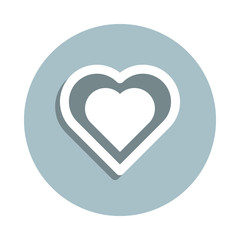 Heart flat badge icon. Simple glyph, flat vector of heart icons for ui and ux, website or mobile application