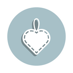 Heart flat badge icon. Simple glyph, flat vector of heart icons for ui and ux, website or mobile application