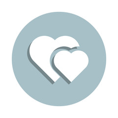 Heart flat badge icon. Simple glyph, flat vector of heart icons for ui and ux, website or mobile application