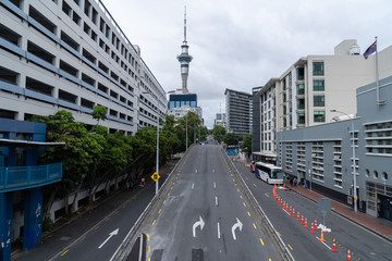 Fototapeta na wymiar 9/3/2020 Auckland city with sky tower. The famous landmark in North island, Auckland, New Zealand.