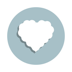 Heart flat badge icon. Simple glyph, flat vector of heart icons for ui and ux, website or mobile application