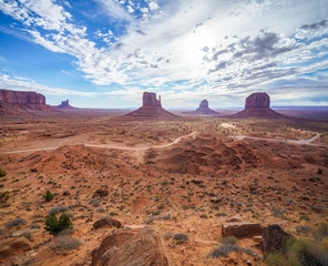 the scenic drive in the monument valley, usa