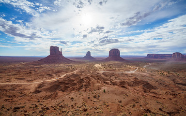 the scenic drive in the monument valley, usa