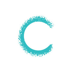 Letter C grunge logo design. Stock Vector illustration isolated on white background.