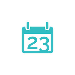 Calendar organizer icon, 23 reminder icon, meeting symbol. Stock Vector illustration isolated on white background.