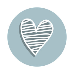 Heart hand drawn badge icon. Simple glyph, flat vector of heart icons for ui and ux, website or mobile application