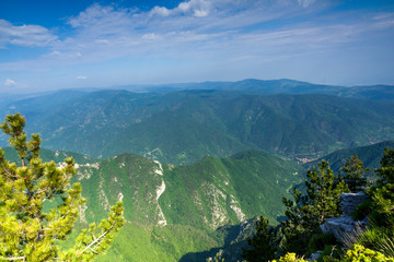 Fototapeta na wymiar Panorama fron The Red Wall Peak at Rhodopes, Bulgaria