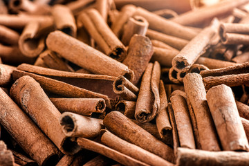 Cinnamon sticks background.