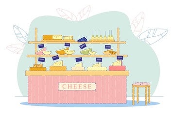 Counter with Quality Cheese, Natural Products.