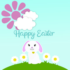 easter bunny with eggs