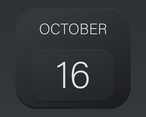 Design calendar 2021 year in trendy black style.Vector illustration symbol of a calendar.Stylish black gradient.Daily sign of the calendar for web site design,logo,app,UI/UX.Fall autumn October