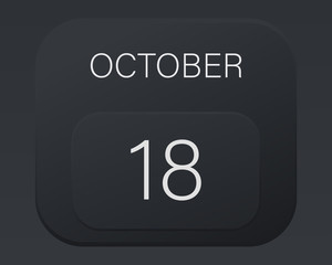 Design calendar 2021 year in trendy black style.Vector illustration symbol of a calendar.Stylish black gradient.Daily sign of the calendar for web site design,logo,app,UI/UX.Fall autumn October