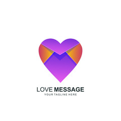 stock vector love message design logo template