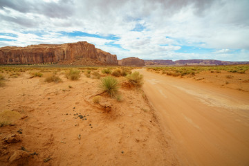 the scenic drive in the monument valley, usa