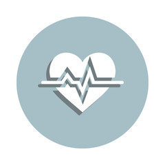 Heartbeat badge icon. Simple glyph, flat vector of blood donation icons for ui and ux, website or mobile application