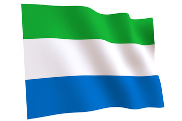 Flag of Sierra Leone waving