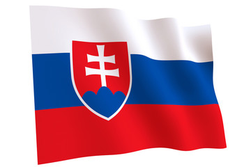 Flag of Slovakia waving in the wind