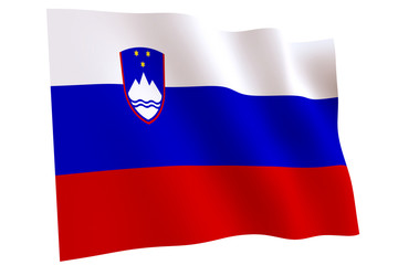 Flag of Slovenia waving in the wind