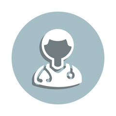 Doctor badge icon. Simple glyph, flat vector of blood donation icons for ui and ux, website or mobile application