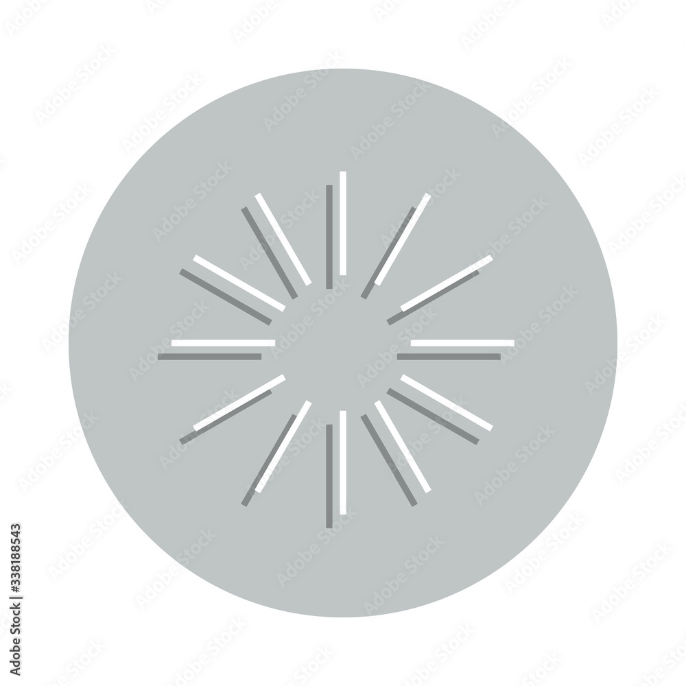 Poster loading the sun rays badge icon. simple glyph, flat vector of loader icons for ui and ux, website or