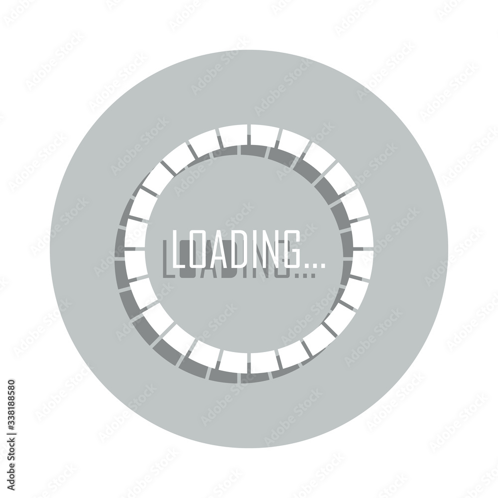 Poster loading in round badge icon. simple glyph, flat vector of loader icons for ui and ux, website or mob