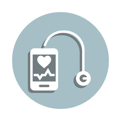 Stethoscope badge icon. Simple glyph, flat vector of blood donation icons for ui and ux, website or mobile application