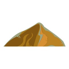 Brown video game mountains icon. Cartoon of brown video game mountains vector icon for web design isolated on white background