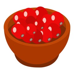 Rose hip spice bowl icon. Isometric of rose hip spice bowl vector icon for web design isolated on white background